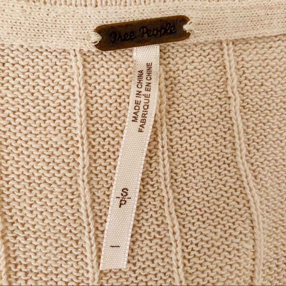 Free People Cropped Linen-Blend Twist Sweater - Picture 6 of 9